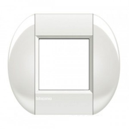 Placa ornament rotunda 2 module Alb Bticino Living Light